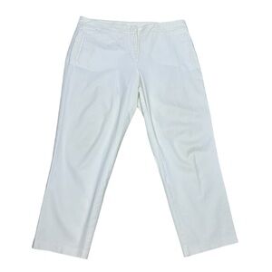 Eileen Fisher Organic Cotton Tapered Ankle Pants White High Rise - LRG Lagenlook